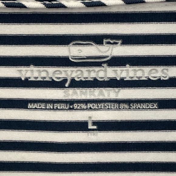 Vineyard Vines Boys Sankaty Blue White Striped Short Sleeve Polo Button Shirt L - Picture 4 of 12